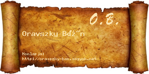 Oravszky Bán névjegykártya